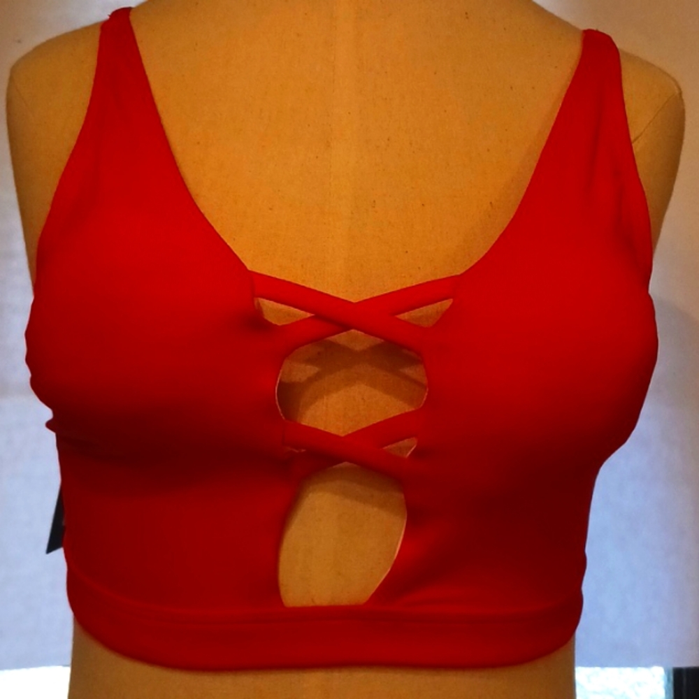 Frederick's of Hollywood sunset strap tie detail top size small